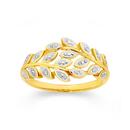 9ct-Gold-Diamond-Leafy-Wrap-Ring Sale