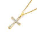 9ct-Gold-Diamond-Cross-Pendant Sale