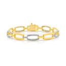 9ct-Gold-Diamond-Rectangle-Link-Bracelet Sale