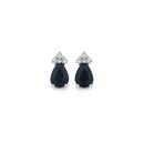 9ct-Gold-Black-Sapphire-10ct-Diamond-Pear-Shape-Stud-Earrings Sale