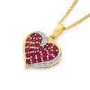 9ct-Gold-Ruby-Diamond-Heart-Pendant Sale