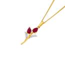 9ct-Gold-Natural-Ruby-Diamond-Pendant Sale