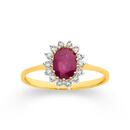 9ct-Gold-Natural-Ruby-Diamond-Ring Sale