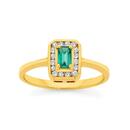 9ct-Gold-Emerald-15ct-Diamond-Dress-Ring Sale
