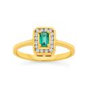 9ct-Gold-Emerald-Diamond-Dress-Ring Sale