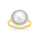 9ct-Gold-Cultured-Mabe-Pearl-25ct-Diamond-Ring Sale