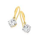 9ct-Gold-Cubic-Zirconia-7mm-Round-Hook-Earrings Sale
