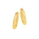 9ct-Gold-10mm-Diamond-Cut-Front-Hoop-Earrings Sale