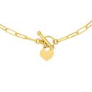 9ct-Gold-45cm-Paperclip-Fob-with-Heart-Charm-Necklet Sale