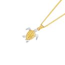 9ct-Two-Tone-Gold-Diamond-Cut-Turtle-Pendant Sale