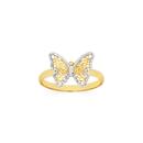 9ct-Gold-Two-Tone-Diamond-Cut-Filigree-Butterfly-Ring Sale