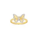 9ct-Gold-Two-Tone-Diamond-Cut-Filigree-Butterfly-Ring Sale