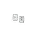 Silver-CZ-Small-Rectangular-Cluster-Earrings Sale