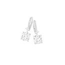 Silver-Cushion-CZ-Drop-Lever-Back-Earrings Sale