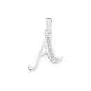 Sterling-Silver-Cubic-Zirconia-Script-Initial-A-Pendant Sale