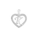 Silver-Initial-K-in-Cubic-Zirconia-Heart-Pendant Sale