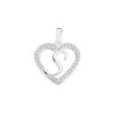 Silver-Initial-S-in-Cubic-Zirconia-Heart-Pendant Sale