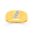 9ct-Gold-Diamond-Tapered-Dome-Gents-Ring Sale