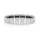 MY-Stainless-Steel-Black-CentreSterling-Silver-Line-Edge-Gents-Bracelet Sale
