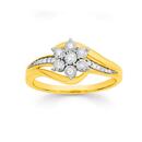 9ct-Gold-Diamond-Flower-Ring Sale