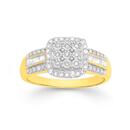 9ct-Gold-Diamond-Cushion-Ring Sale