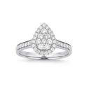 9ct-White-Gold-Diamond-Pear-Shape-Ring Sale