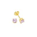 9ct-Gold-4mm-Amethyst-Round-Brilliant-Cut-Stud-Earrings Sale