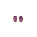 9ct-Gold-Amethyst-Oval-Stud-Earrings Sale