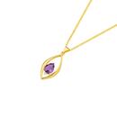 9ct-Gold-Amethyst-Diamond-Marquise-Pendant Sale