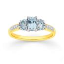 9ct-Gold-Aquamarine-Diamond-Trilogy-Shoulder-Ring Sale