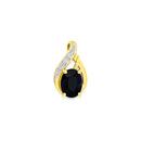 9ct-Gold-Black-Sapphire-Diamond-Slider-Pendant Sale