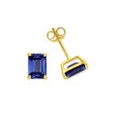 9ct-Gold-Created-Ceylon-Sapphire-Stud-Earrings Sale
