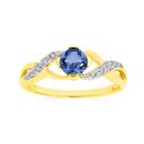 9ct-Gold-Created-Ceylon-Sapphire-Diamond-Ring Sale