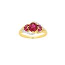 9ct-Gold-Created-Ruby-Diamond-Trilogy-Ring Sale