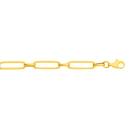 9ct-Gold-19cm-Hollow-Fancy-Figaro-Paper-Clip-Bracelet Sale