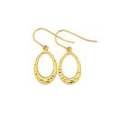 9ct-Gold-Diamond-cut-Oval-Hook-Drop-Earrings Sale