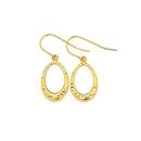 9ct-Gold-Diamond-cut-Oval-Hook-Drop-Earrings Sale