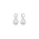 Sterling-Silver-Cubic-Zirconia-Infinity-Studs Sale