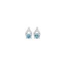 Sterling-Silver-Blue-Cubic-Zirconia-Wishbone-Style-Stud-Earrings Sale