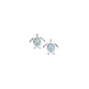 Sterling-Silver-Blue-White-Cubic-Zirconia-Pave-Turtle-Stud-Earrings Sale