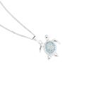 Sterling-Silver-Blue-White-Cubic-Zirconia-Pave-Turtle-Pendant Sale