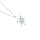 Silver-Blue-White-CZ-Pave-Turtle-Pendant Sale