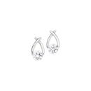 Silver-Solitaire-CZ-Wishbone-Stud-Earrings Sale