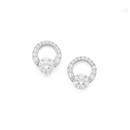 Sterling-Silver-CZ-Circle-Earrings Sale