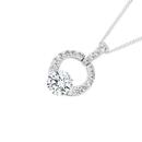 Sterling-Silver-Large-Cubic-Zirconia-On-Cubic-Zirconia-Circle-Pendant Sale