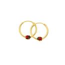 9ct-Gold-1x12mm-Enamel-Ladybird-Hoop-Earrings Sale