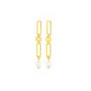 9ct-Gold-Cultured-Freshwater-Pearl-Paper-Clip-Drop-Earrings Sale