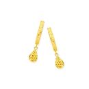 9ct-Gold-Diamond-Cut-Pear-Drop-Huggie-Earrings Sale