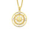 9ct-Gold-Two-Tone-Compass-Gents-Pendant Sale