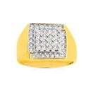 9ct-Gold-Diamond-Square-Frame-Gents-Ring Sale